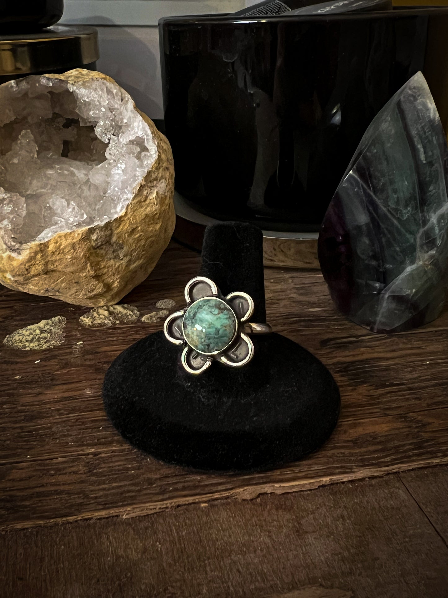 Flower Turquoise Rings