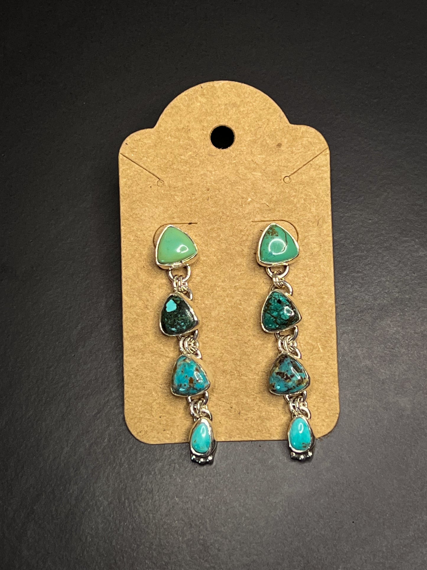 Turquoise_ triangle stud earrings