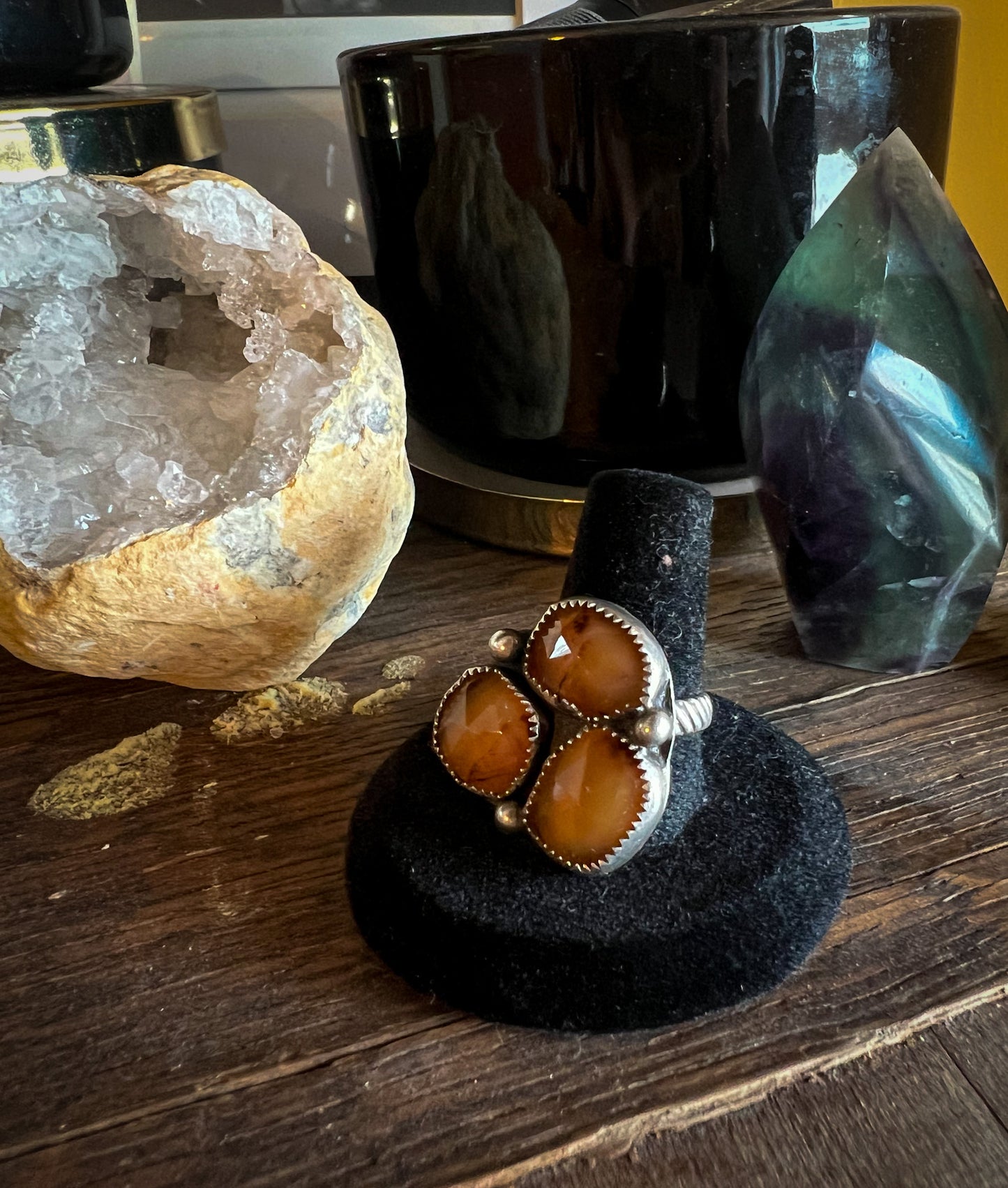 Carnelian Rose cut Ring