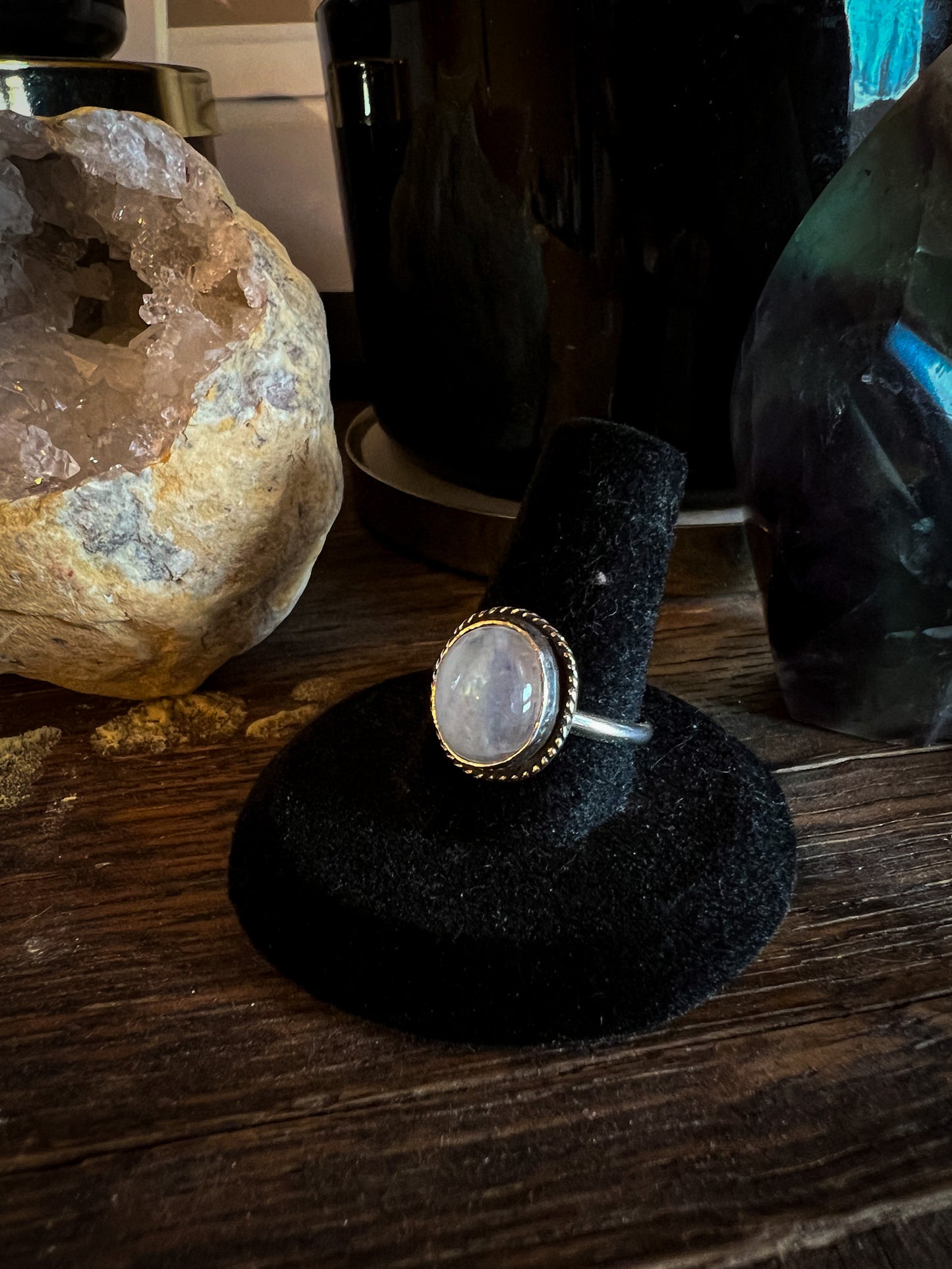 Round Moonstone ring
