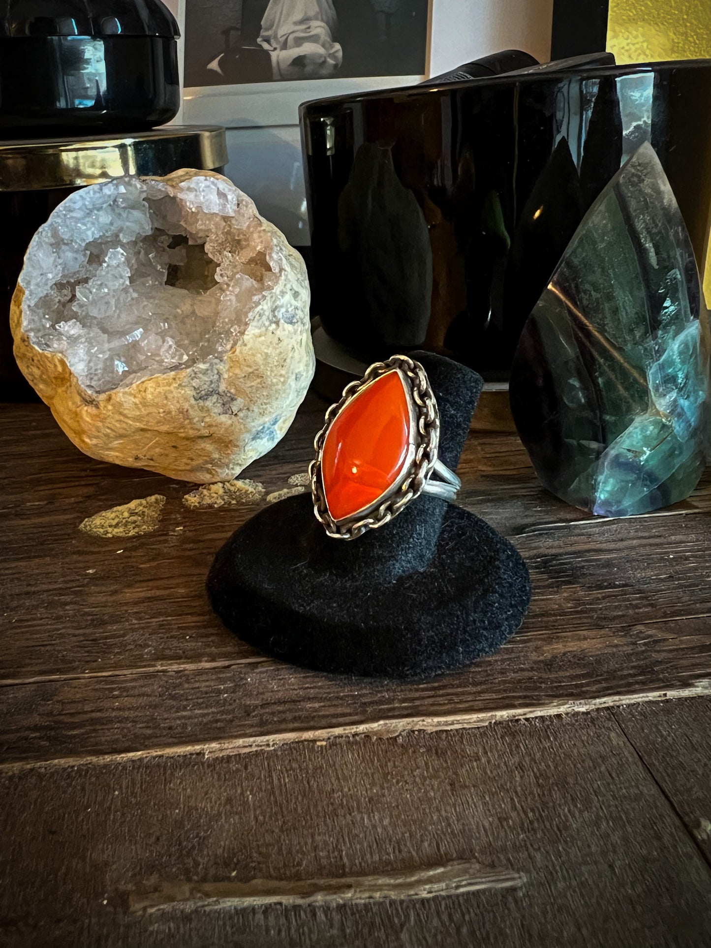 Orange Rosarita _ Chainlink Ring
