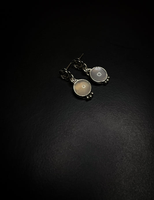 White rose stud earrings