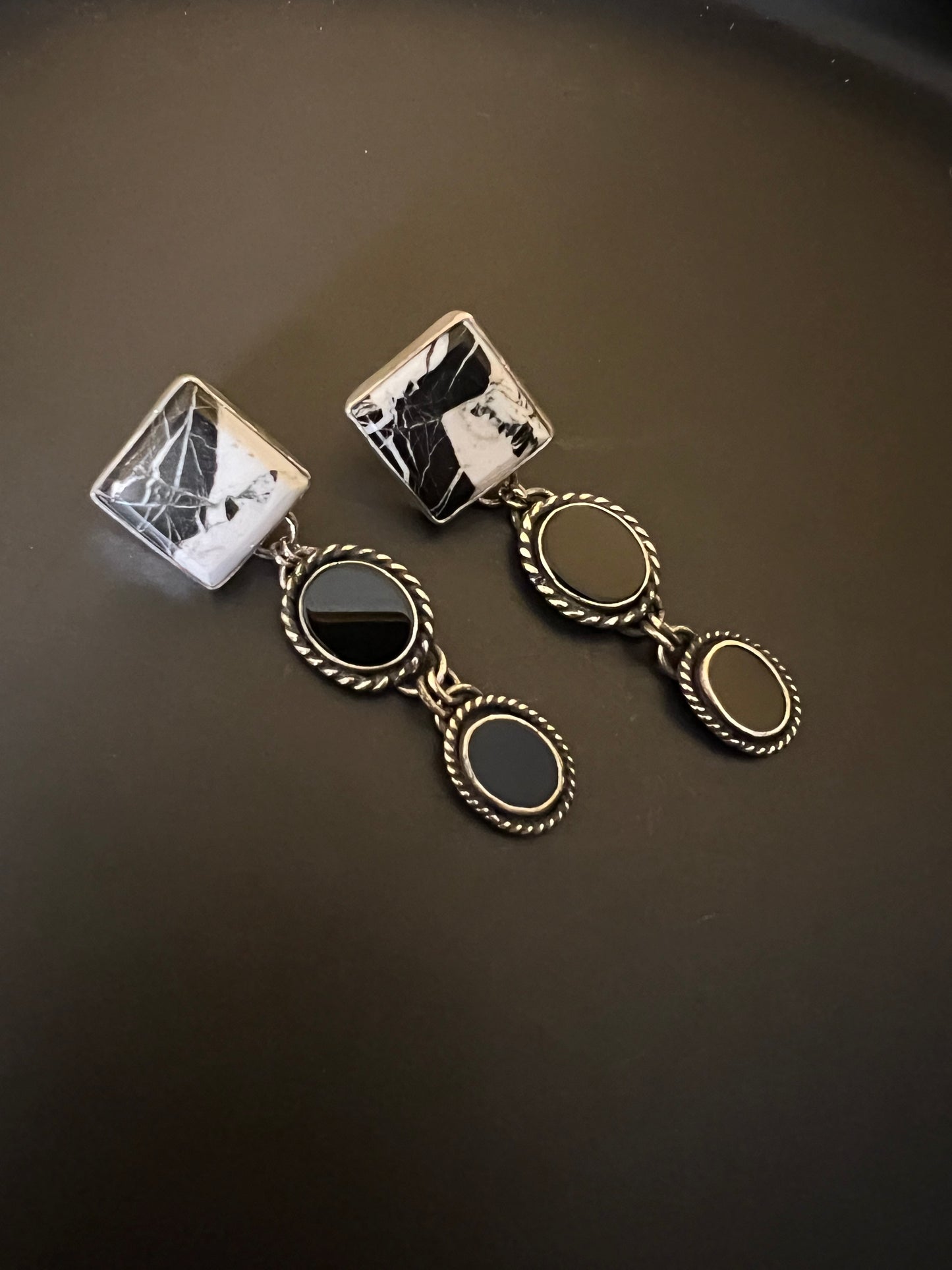 White buffalo earrings