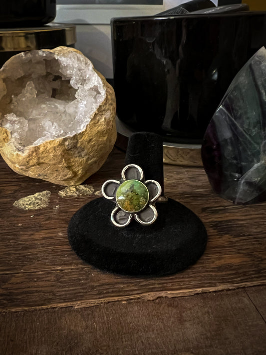 Flower Turquoise Rings