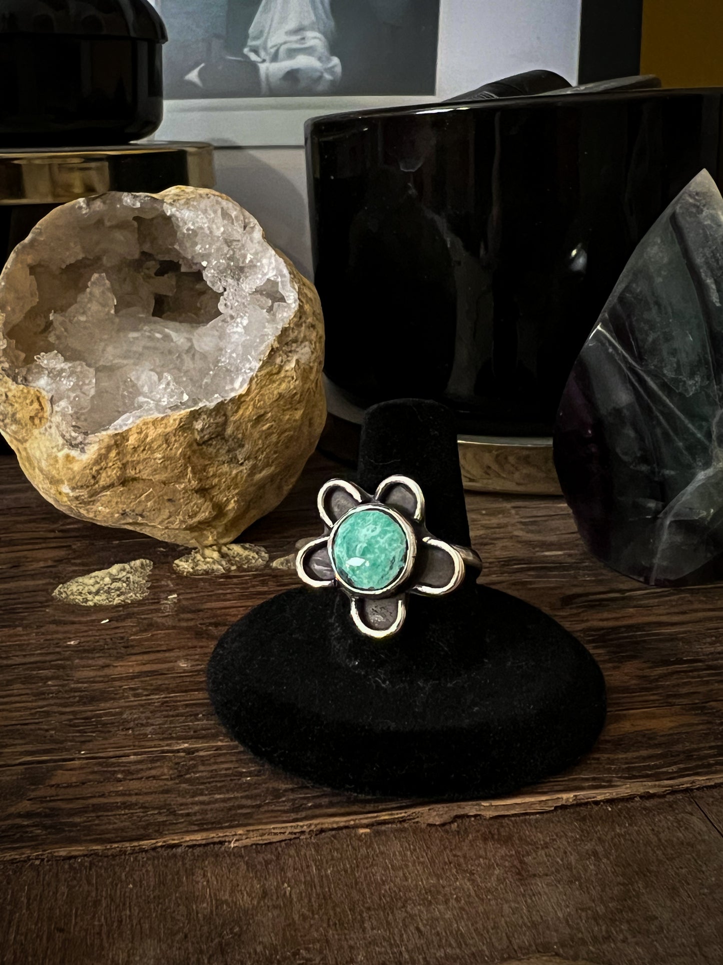 Flower Turquoise Rings