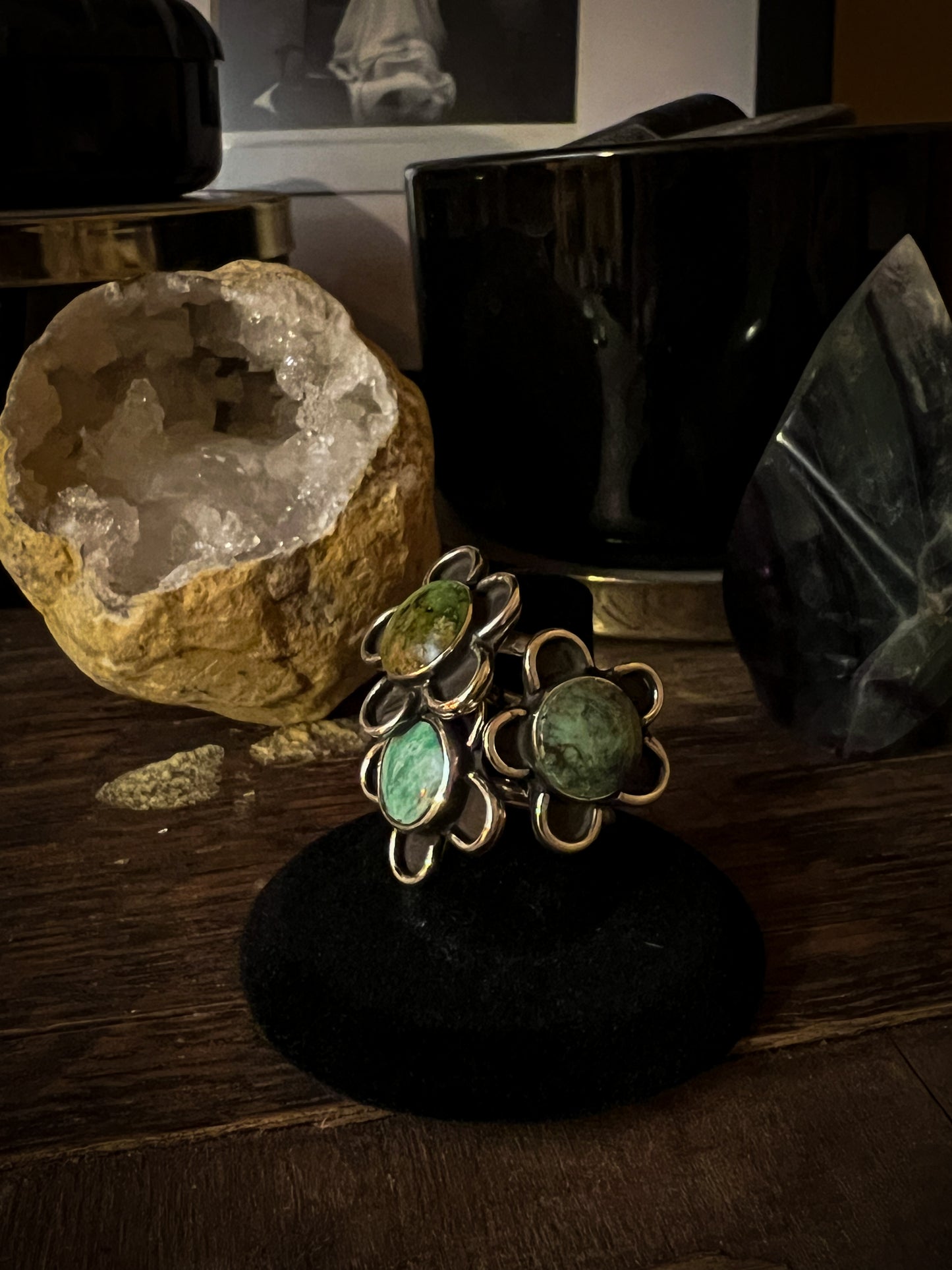 Flower Turquoise Rings