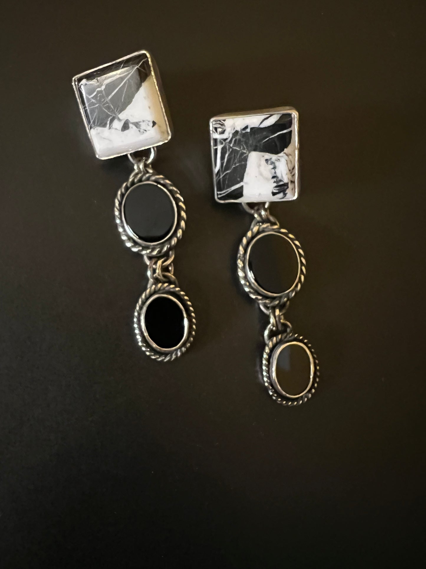 White buffalo earrings