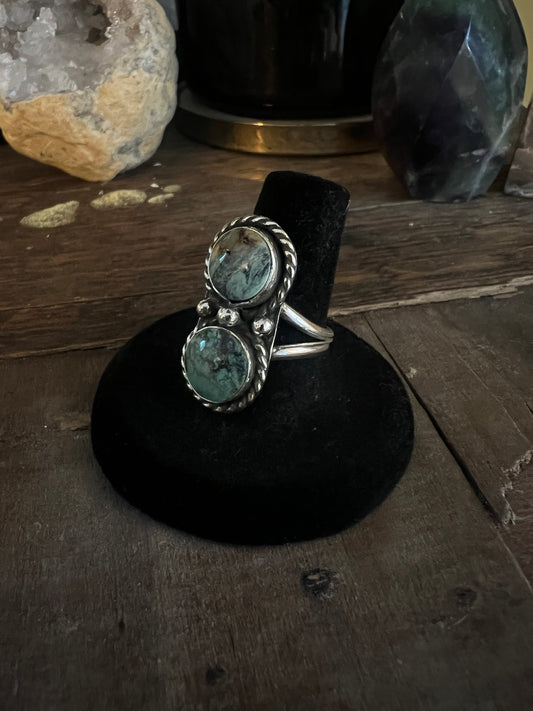 Double Round Turquoise Ring