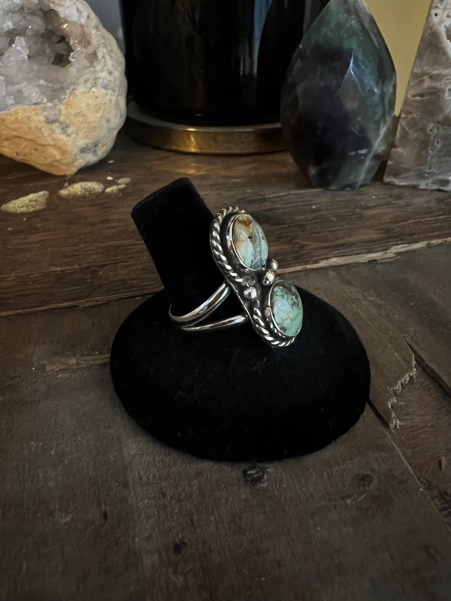 Double Round Turquoise Ring