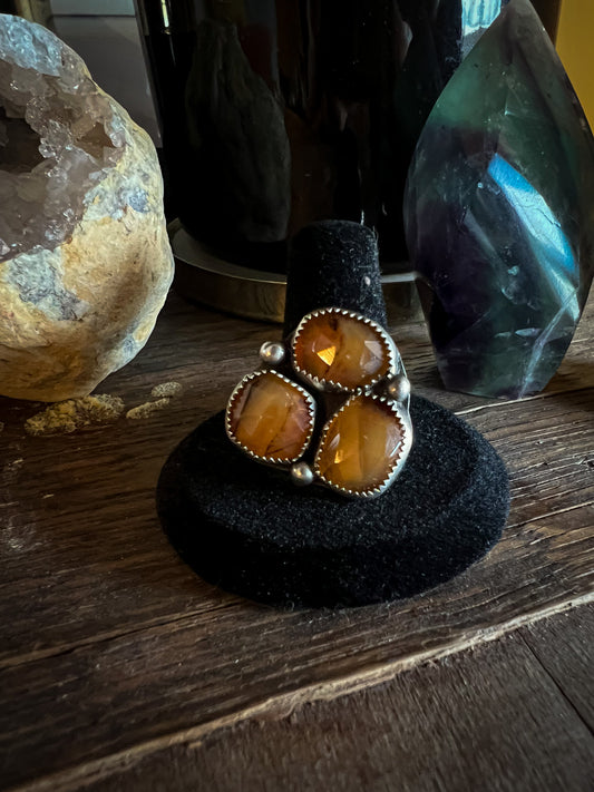 Carnelian Rose cut Ring