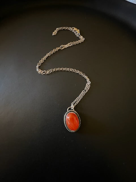 Carnelian Oval Necklace