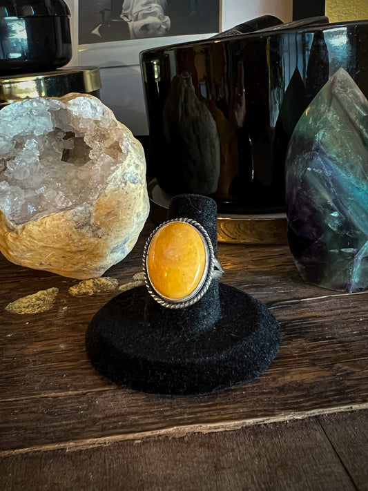 Yellow Mookaite Jasper Ring