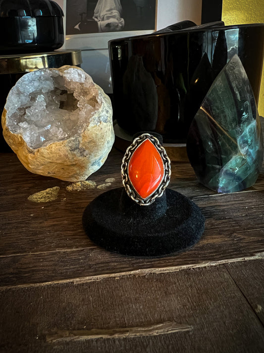 Orange Rosarita _ Chainlink Ring