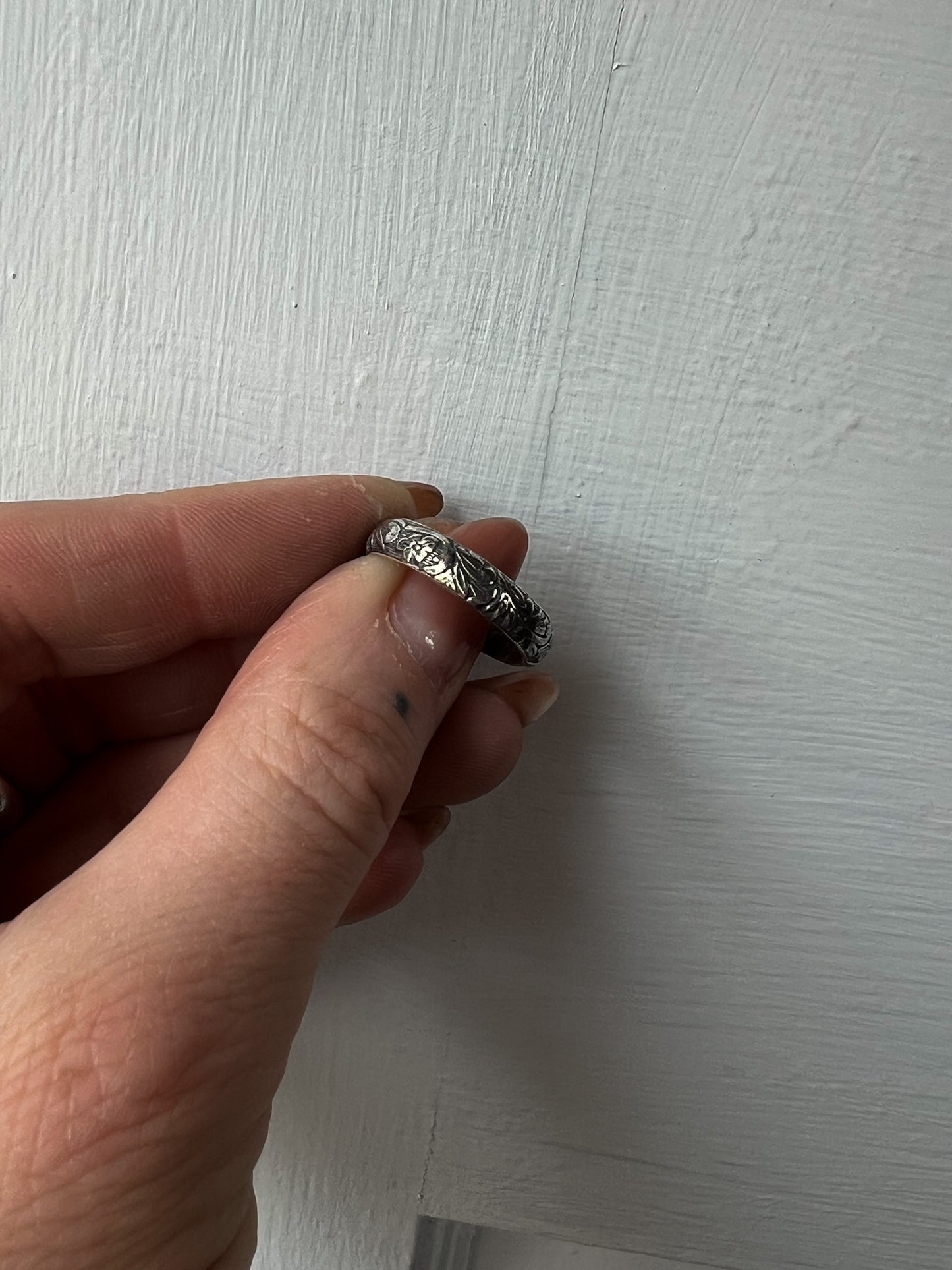 Sterling Silver band _ Floral
